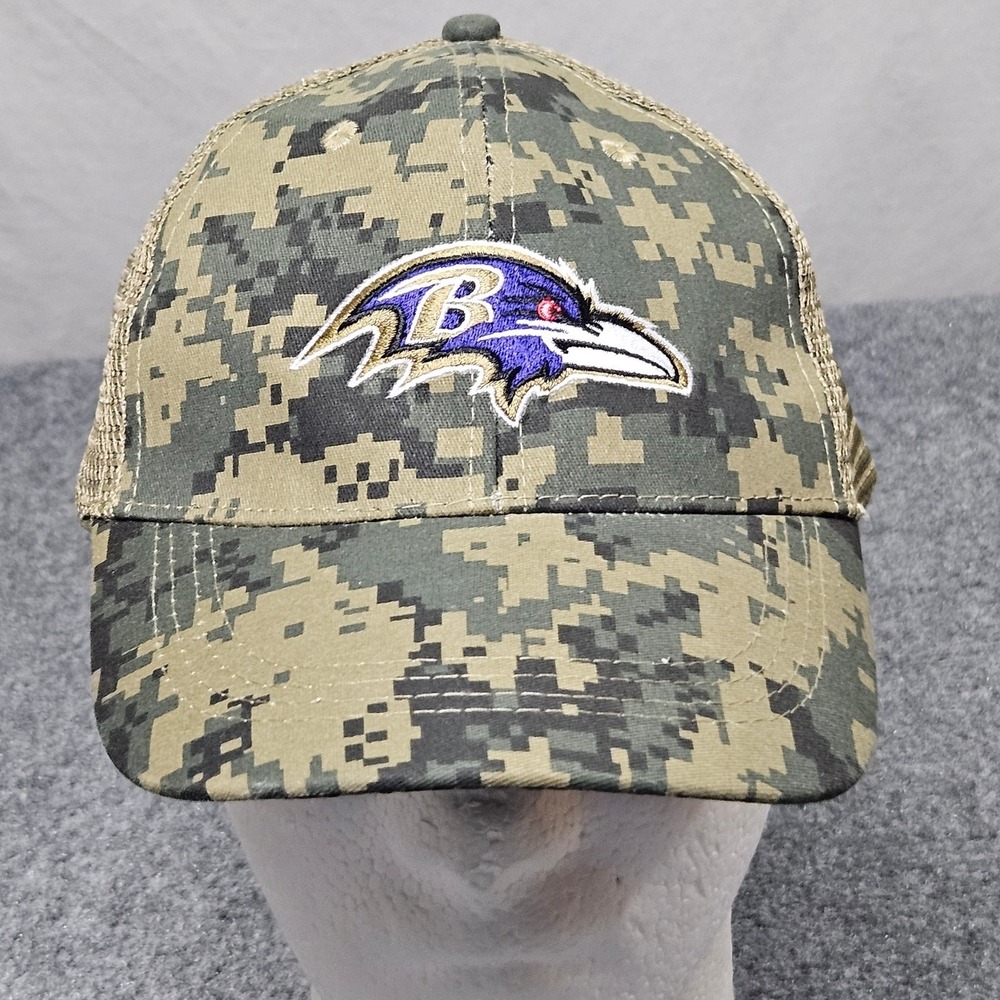 Baltimore Ravens Trucker Hat Mens OSFA Camo Mesh Snapback Football Cap